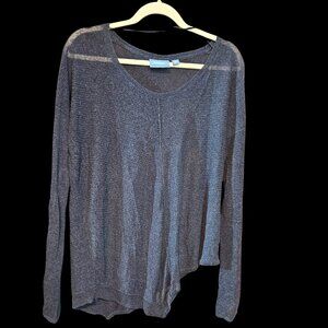 Simply Vera Vera Wang Gray Lightweight Asymmetrical Hem Sweater Size Large
